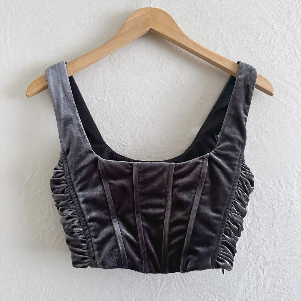 Zara Velvet Corset Top Size XS